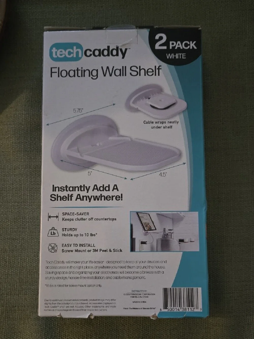 White Floating Wall Shelf - 2 Pack Add a Shelf